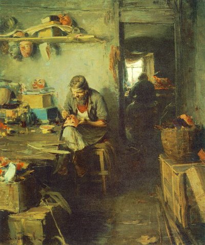 In the Mask Shop by Abram Efimovich Arkhipov